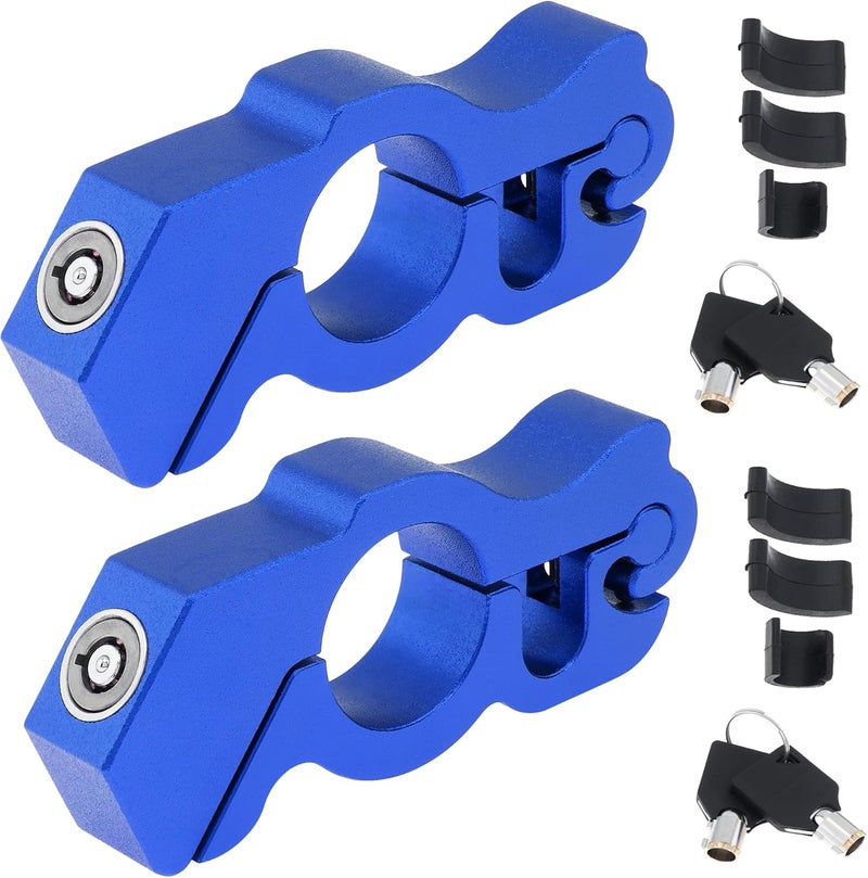 Windance 2Pack Heavy Duty Motorcycle Anti Theft Handlebar Throttle Security Lock Front Brake Lever Lock on Dirt Bike Moped Scooter ATV (Blue) - Image 1